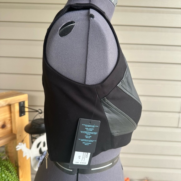 New with tags Marciano lamb leather and knit top with full back zipper - Picture 4 of 6